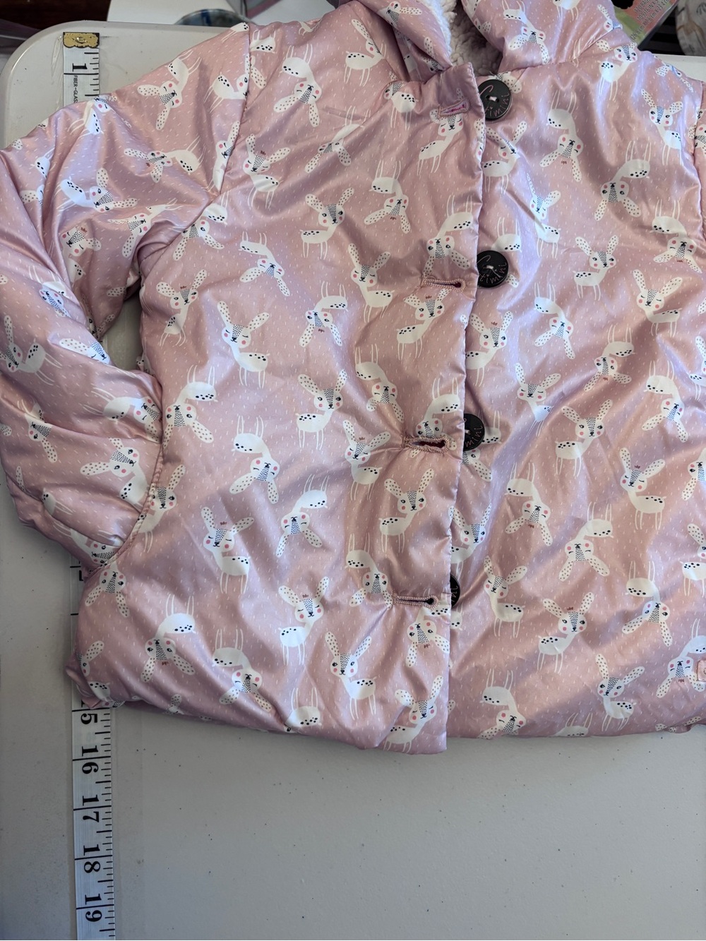 Catimini Cottagecore Jacket Size 3T Deer Prince Sherpa Lined Ears on Hooded Logo - Picture 7 of 13